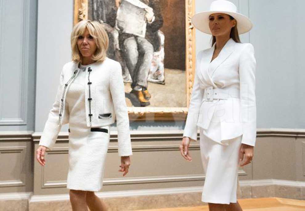 Melania Trump & Brigitte Macron, parada shik e dy zonjave të para