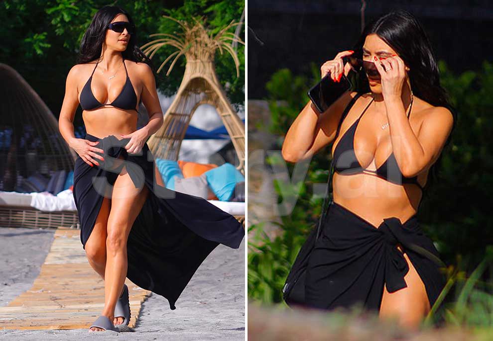 Kim Kardashian bën paradë e veshur me bikini!