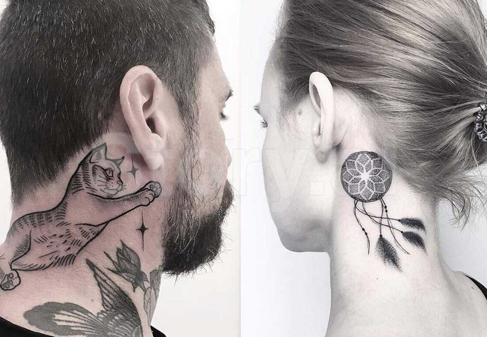 Tatuazhet fantastike që janë bërë në qafë
