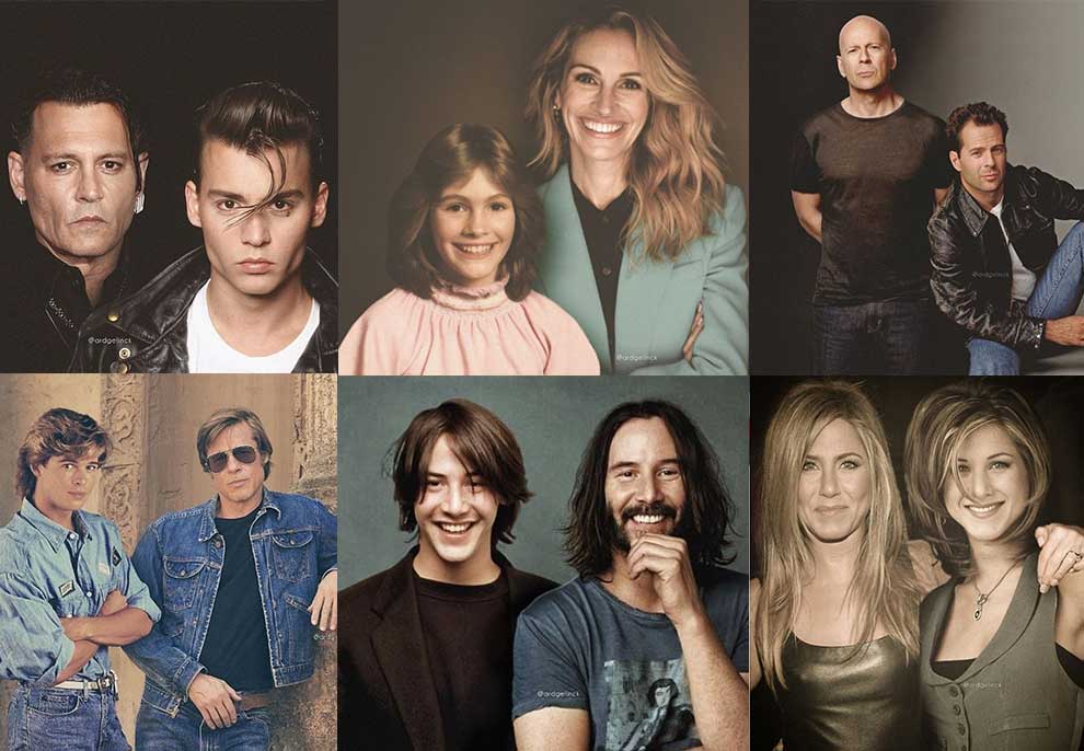 FOTO/ Aktorët e Hollywood përballë rinisë së tyre