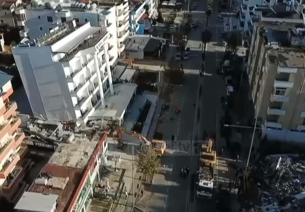 Durrësi pas tërmetit, pamje me dron