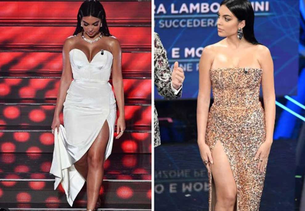 Jo një por dy fustane, Georgina Rodriguez u vesh në Sanremo nga stilistja shqiptare