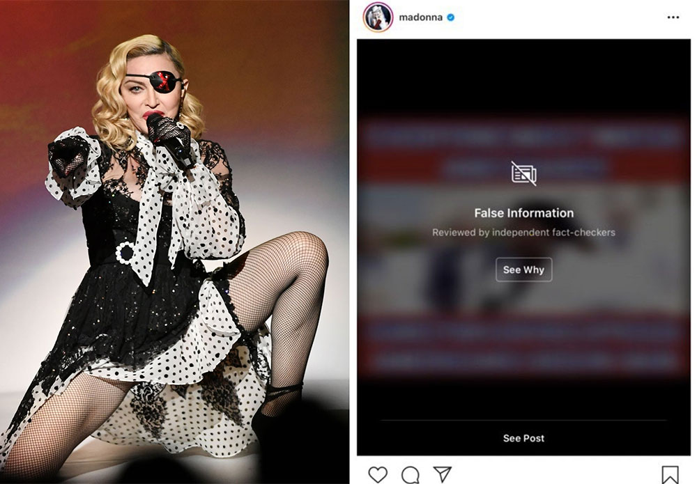 “Vaksina është gjetur, fshihet që të pasurit të bëhen më të pasur”- Instagram censuron videon e Madonnës për dezinformacion