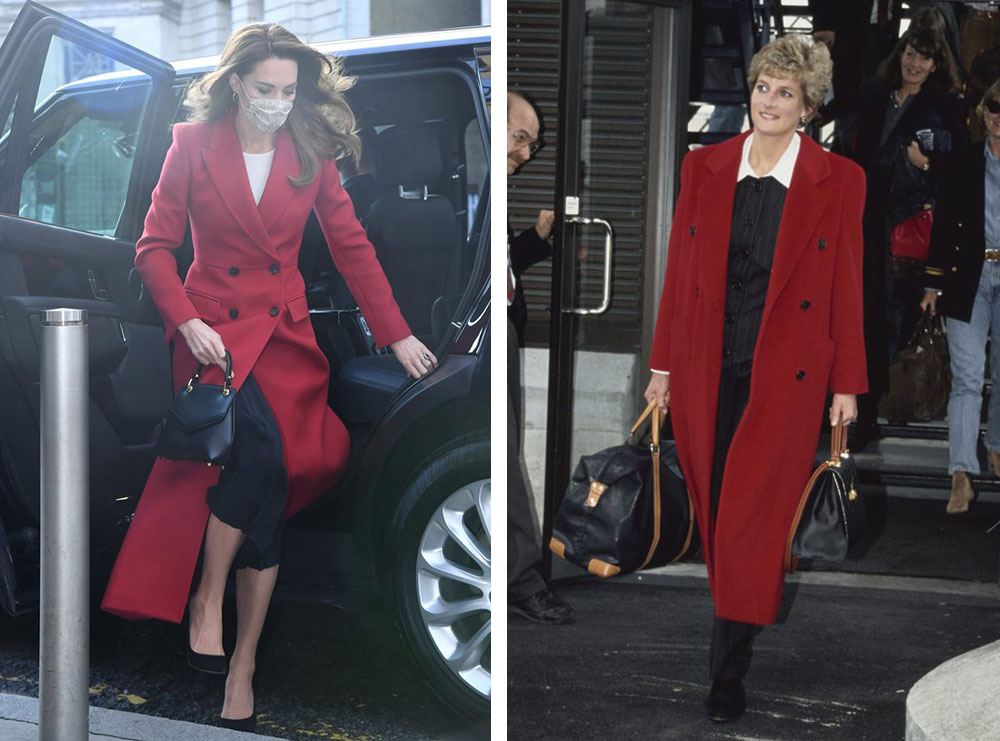 Frymëzuar nga Lady Diana: Si e kombinon Kate Middleton pallton e kuqe