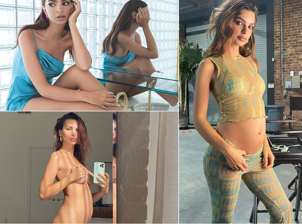 Në muajin e gjashtë të shtatzënisë, supermodelja Emily Ratajkowski pozon nudo nga dushi dhe i zbulon të gjitha