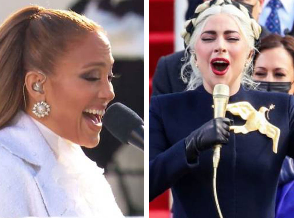 Me mikrofon prej floriri dhe pëllumb prej ari! Lady Gaga dhe Jennifer Lopez rrëmbejnë vëmendjen e të gjithëve në inagurimin e Joe Biden