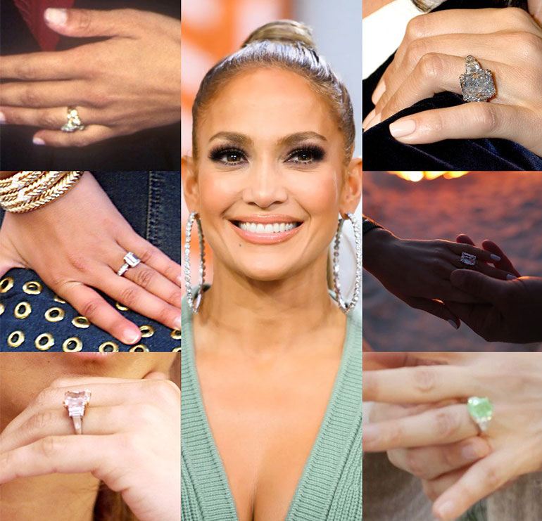 Njëra më e veçantë se tjetra: Unazat mahnitëse të 6 fejesave të Jennifer Lopez