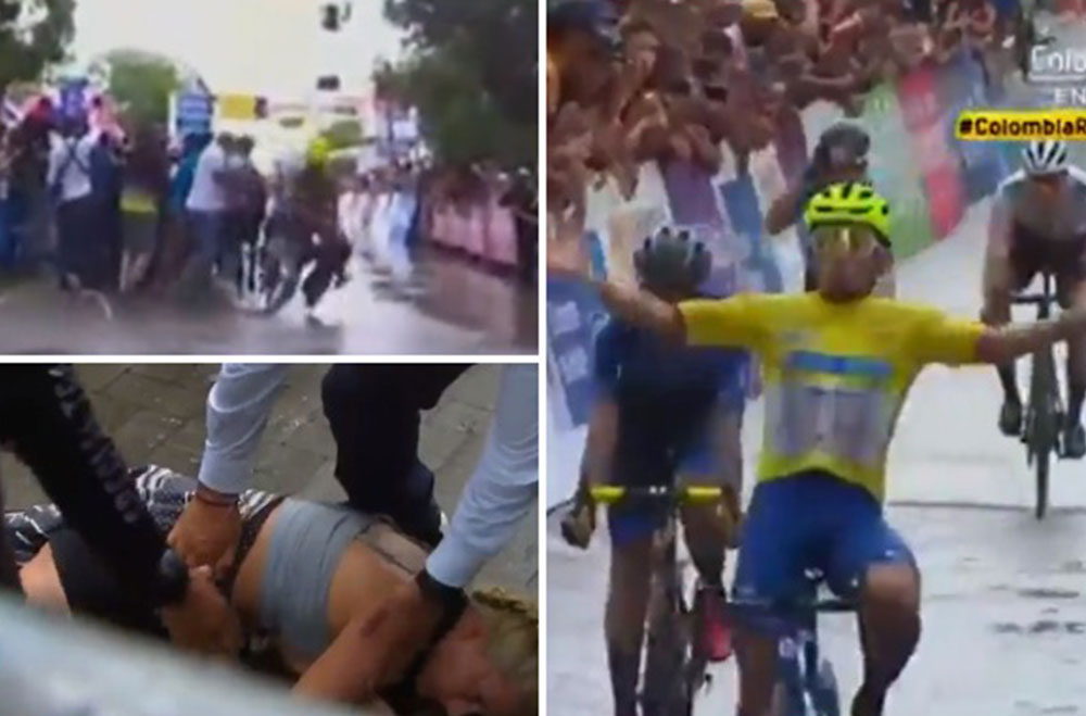 VIDEO/ Fitoi garën dhe shtypi gruan, ngjarje e pabesueshme me çiklistin në Kolumbi