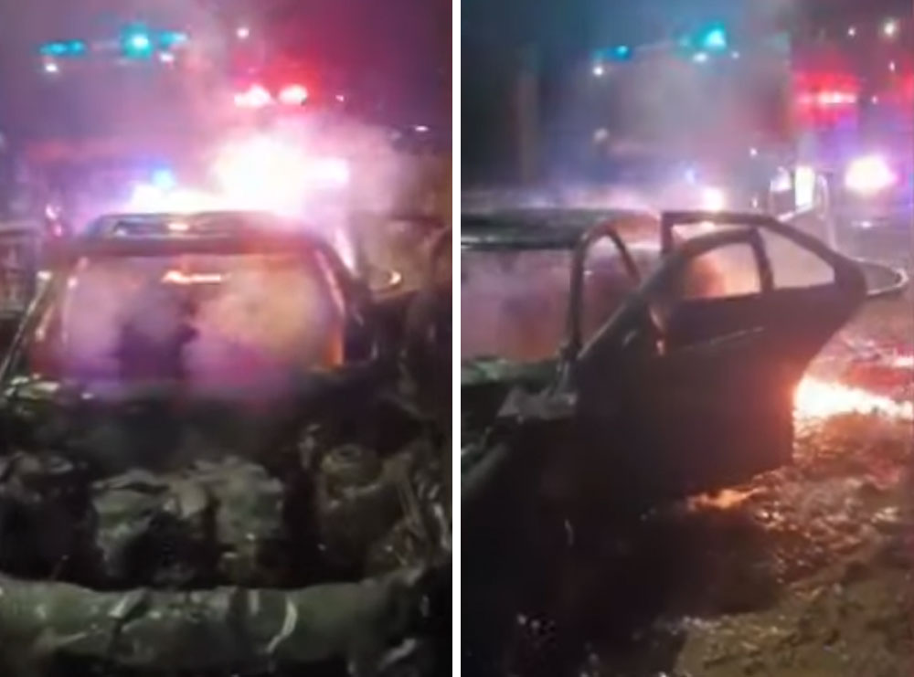 Ekskluzive/ Vrasja e Briken Sanajt në Tiranë, pamjet e makinës së djegur të autorëve