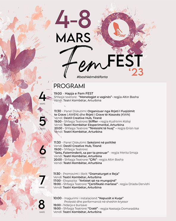 “Femfest” në edicionin e dytë/ Ç’pritet në ditët e festivalit që përmes artit u jep zë problemeve që nuk fliten e nuk dëgjohen