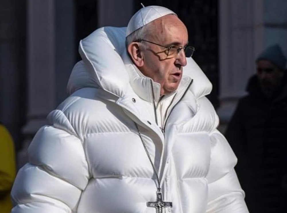 “Pope Star”, imazhi i Papa Françeskut me një pallto të bardhë bëhet viral në rrjetet sociale