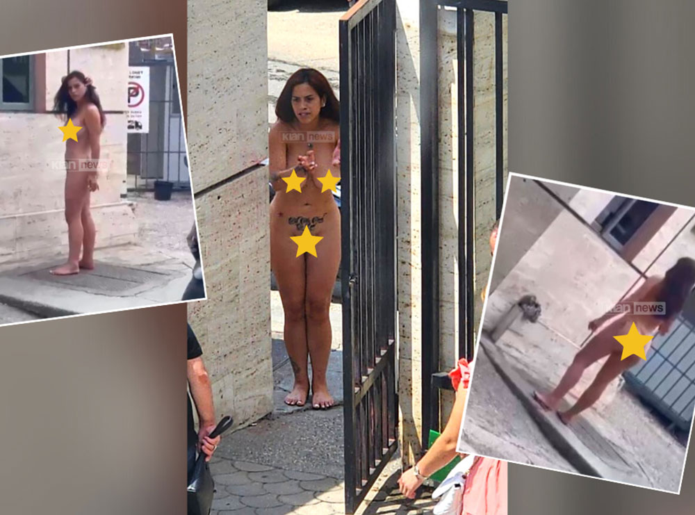 Shokon e reja në Tiranë, shkon nudo në derë të prokurorisë (Video)