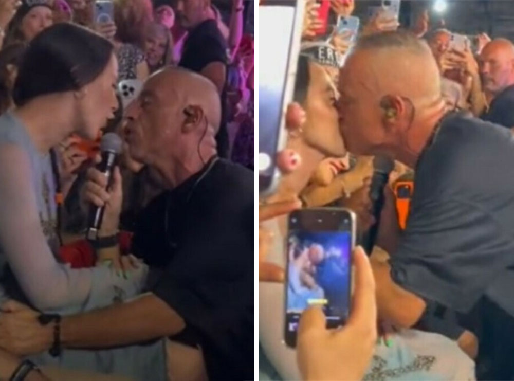 Eros Ramazzotti kritikohet ashpër pasi puthi në buzë vajzën e tij Aurora gjatë një koncerti!