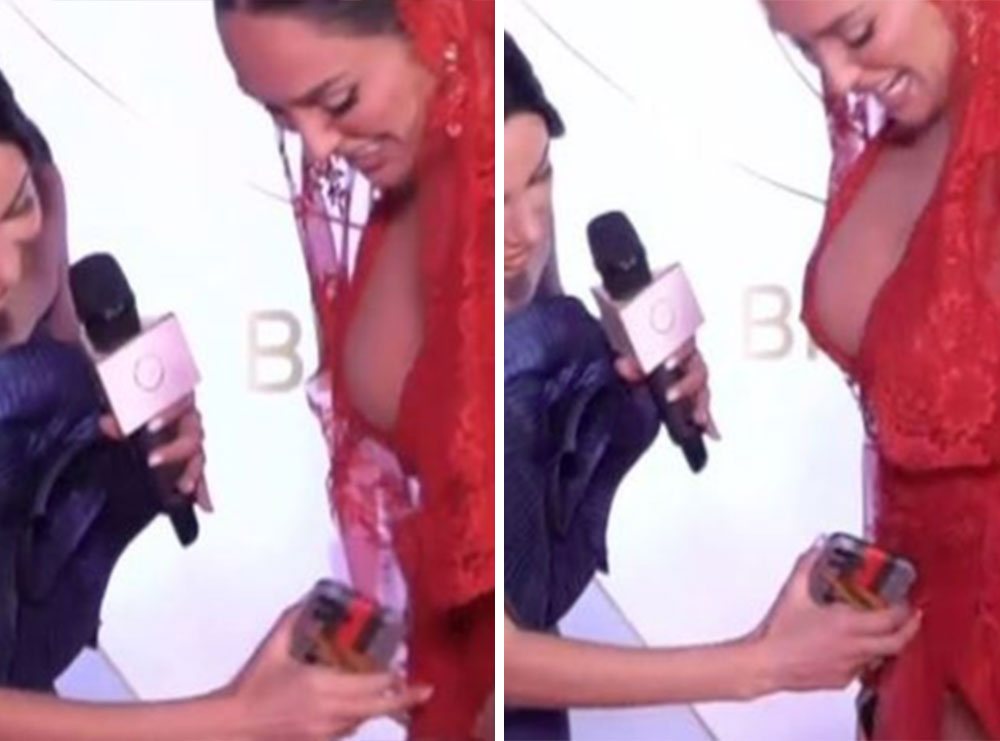 VIDEO/ Nuk e dinte që ishte pa të brendshme, gazetarja i ngre fustanin dhe i nxjerr pjesën intime Erjolës